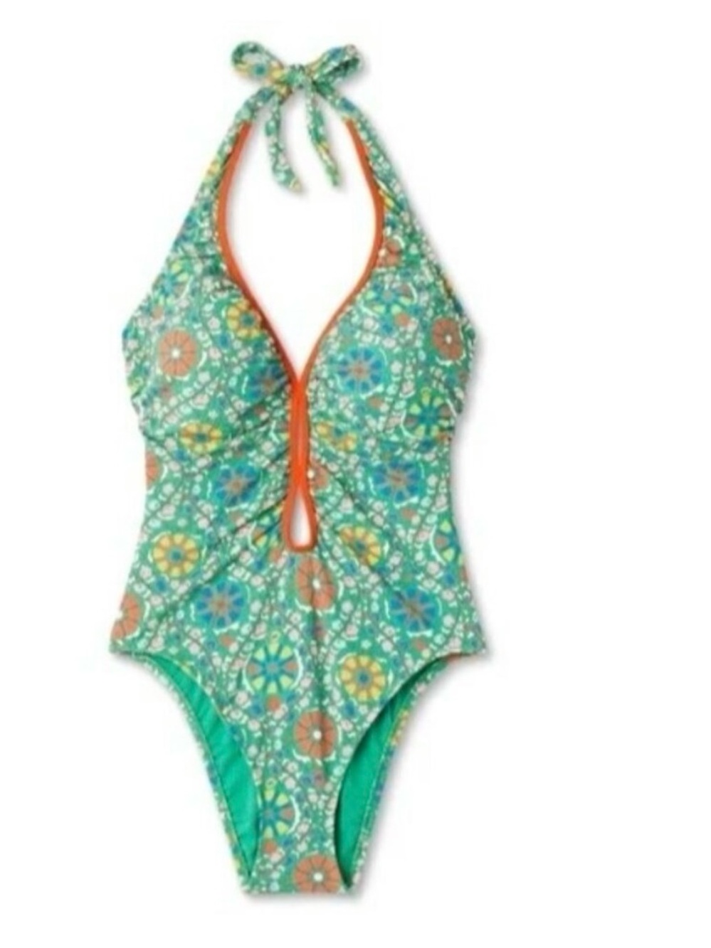 RHODE x Target Womens‎ 1X  Zinnia Floral Print Halter High Leg Cheeky One Piece